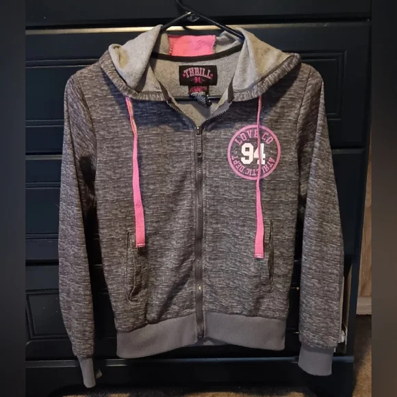 Thraill Gray Hoodie Jacket. Juniors size small. ☆3 FOR $25☆ - Picture 6 of 6